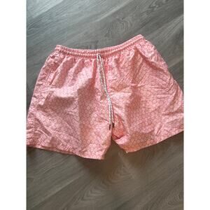 UZZI men’s XL pink and white swim trunks
